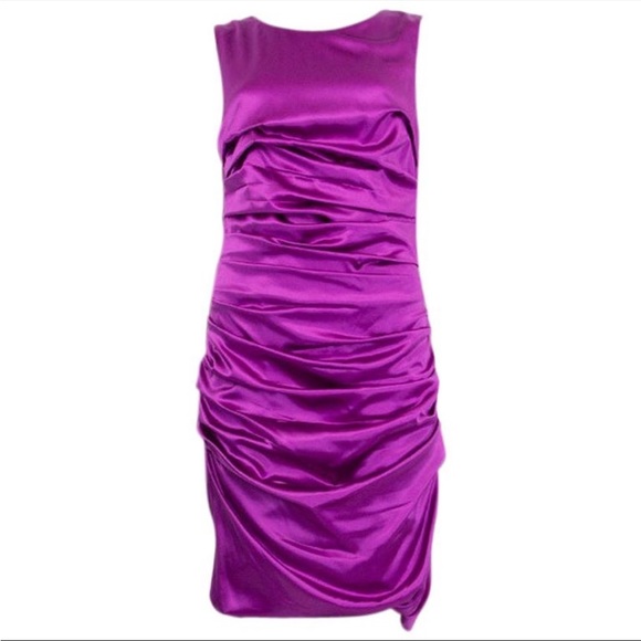 Dolce & Gabbana Purple Ruched Satin Dress – IT 44 / M-L - Picture 1 of 6
